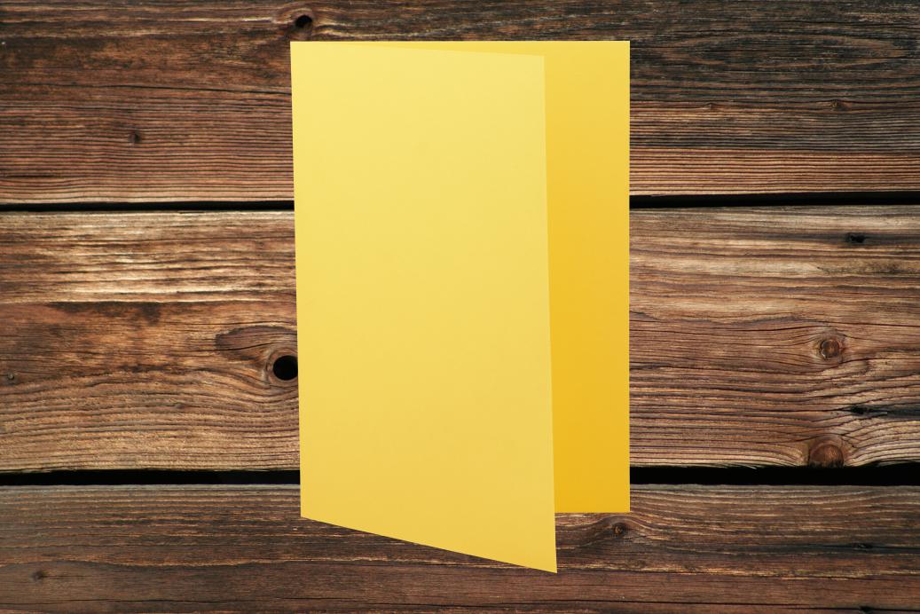 Klappkarten 110/220x170 mm hochdoppelt Kanariengelb 230 g/qm